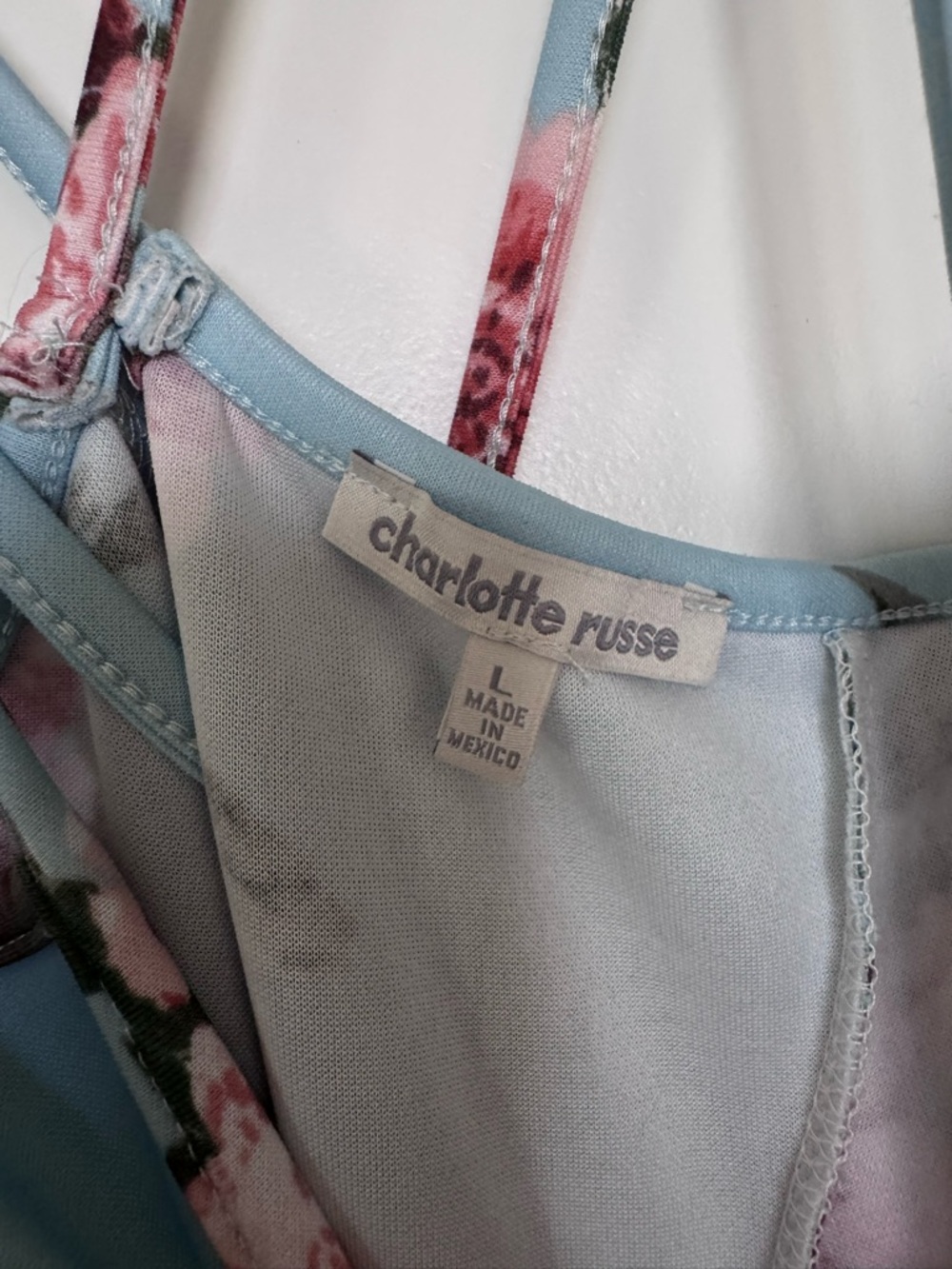 Charlotte Russe Light Blue Floral Spaghetti Strap Dress - Picture 4 of 7